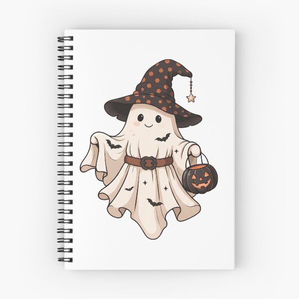 Item preview, Cute Ghost in Witch Hat designed and sold by pintartipuduran.