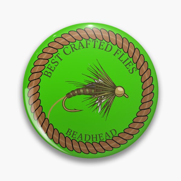 Item preview, Fly tying logo style illustrtion "Best Crafted Flies, Beadhead" nymph. designed and sold by Art-Horizon.