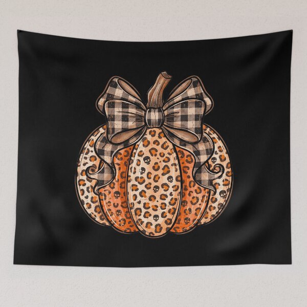 Item preview, Leopard Print Pumpkin with Bow designed and sold by pintartipuduran.