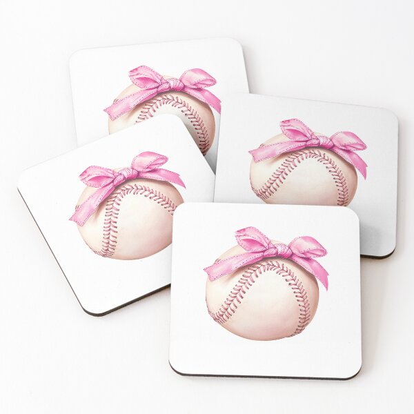 Item preview, Cute Pink Bow Baseball Ball Girly Baseball Lover Sports Design designed and sold by sunnivamla.