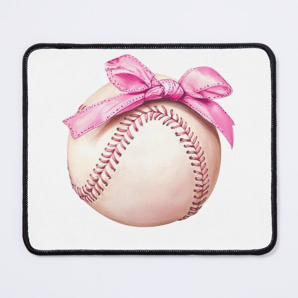 Item preview, Cute Pink Bow Baseball Ball Girly Baseball Lover Sports Design designed and sold by sunnivamla.
