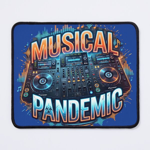Item preview, Musical Pandemic DJ Turntables Neon Graphic designed and sold by digitalbob60.