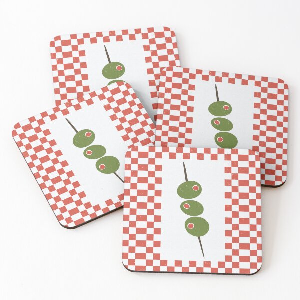Item preview, Green Olives Skewer Illustration, Cute Pimento Olive Design, Minimalist Food Art designed and sold by poppet103.