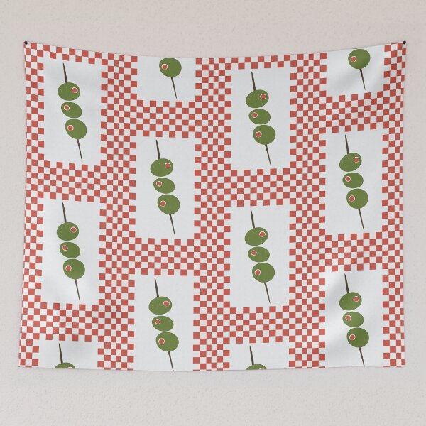 Item preview, Green Olives Skewer Illustration, Cute Pimento Olive Design, Minimalist Food Art designed and sold by poppet103.