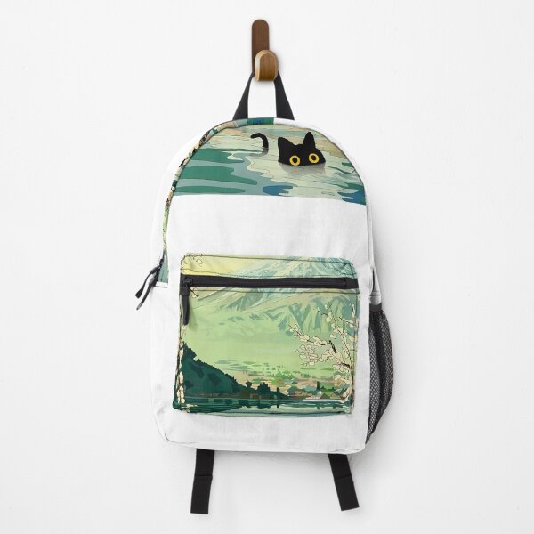 Item preview, Cat with Mt Fuji view from lake Kawaguchi designed and sold by PurrfectHome.
