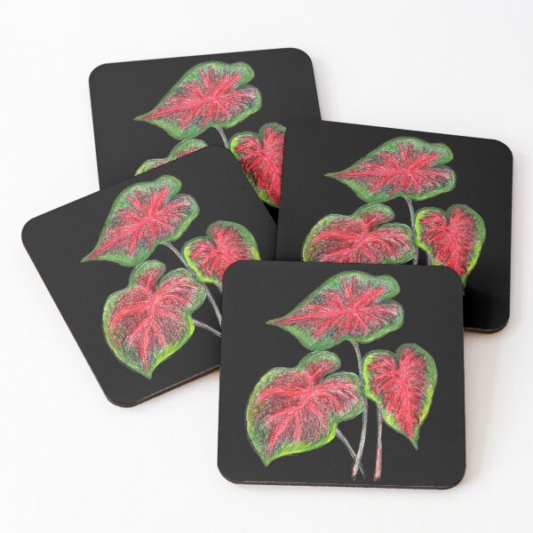 Item preview, Caladium vibrant artistic colored pencil design drawing designed and sold by Dina's Fine Arts.