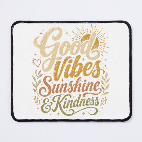 Item preview, Good Vibes Sunshine & Kindness: Retro Positive Quote Inspirational Typography Vintage Boho Aesthetic designed and sold by SARAGOZ.