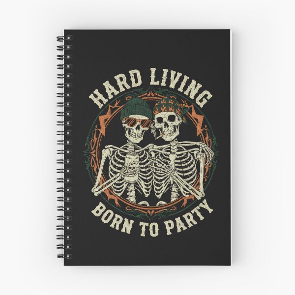 Item preview, Hard Living Born to Party | Vintage Skeleton Bros designed and sold by InkRebelprint.
