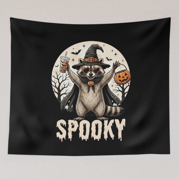 Item preview, Halloween Raccoon with Pumpkin designed and sold by pintartipuduran.