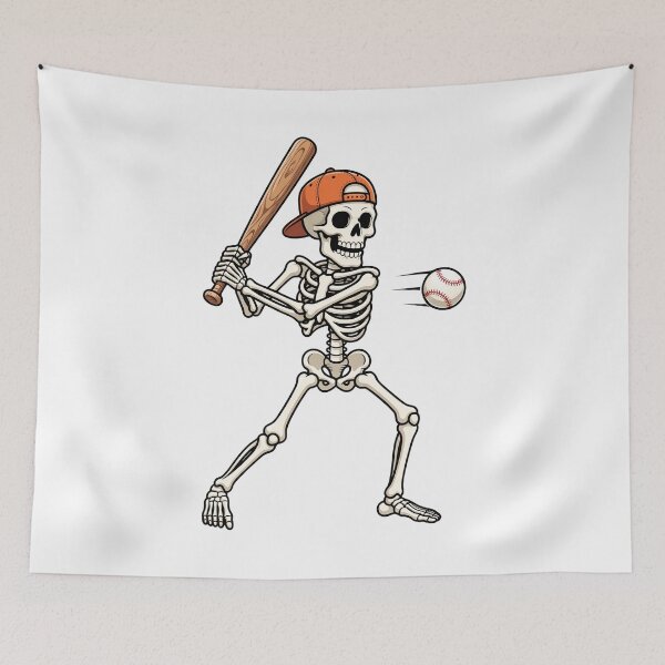 Item preview, Skeleton Playing Baseball designed and sold by pintartipuduran.