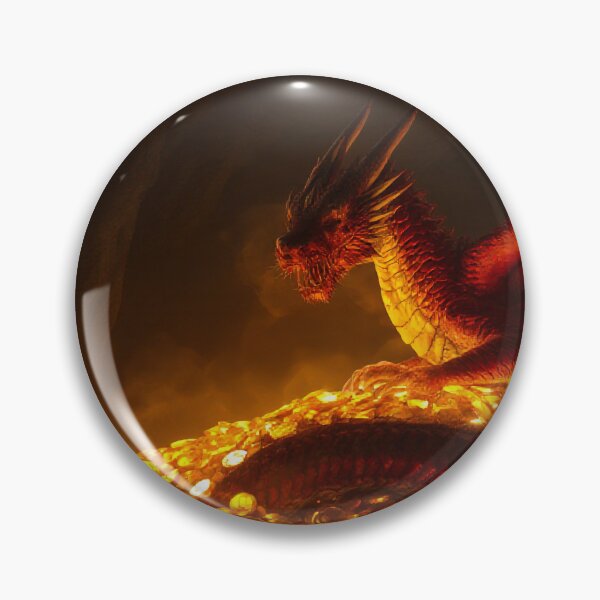 Artikelvorschau, Purpurroter Drache bewacht einen goldenen Schatz entworfen und verkauft von StudioForge.