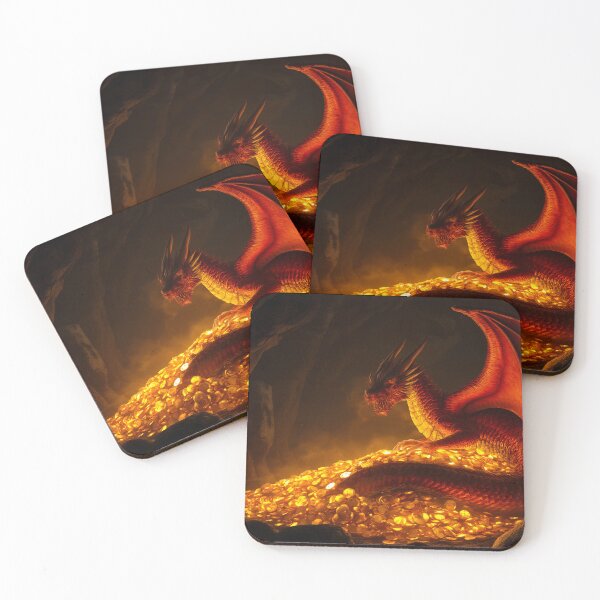 Item preview, Crimson Dragon Guarding a Golden Treasure Hoard designed and sold by StudioForge.