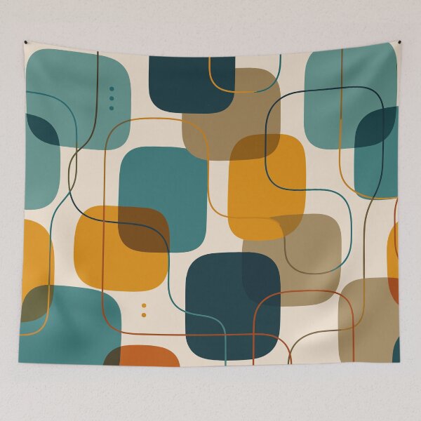 Item preview, Mid Century Modern Abstract Geometric Pattern designed and sold by Far Out Goods.