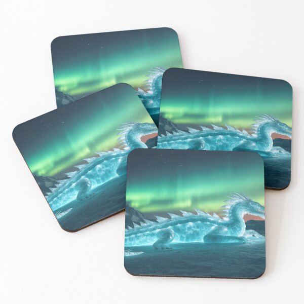 Item preview, Glowing Ice Dragon Resting on a Glacier Under Aurora designed and sold by StudioForge.