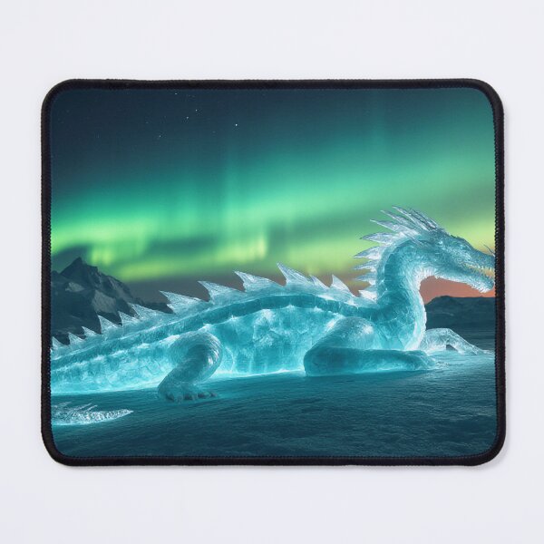 Item preview, Glowing Ice Dragon Resting on a Glacier Under Aurora designed and sold by StudioForge.