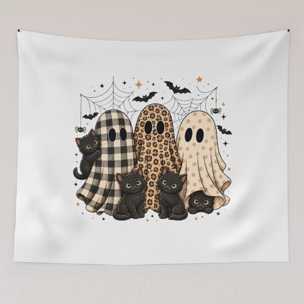 Item preview, Ghosts and Cats Halloween Gathering designed and sold by pintartipuduran.