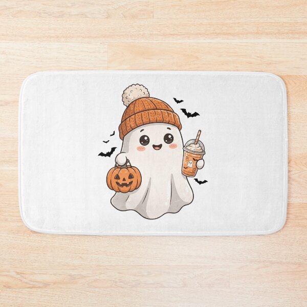 Item preview, Cute Ghost with Pumpkin Latte designed and sold by pintartipuduran.