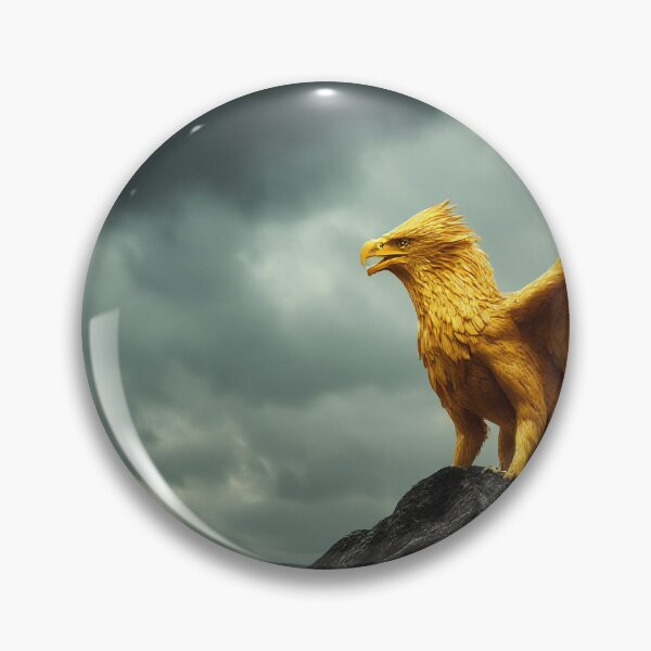 Item preview, Golden Griffin Perched on a Mountain Crag designed and sold by StudioForge.