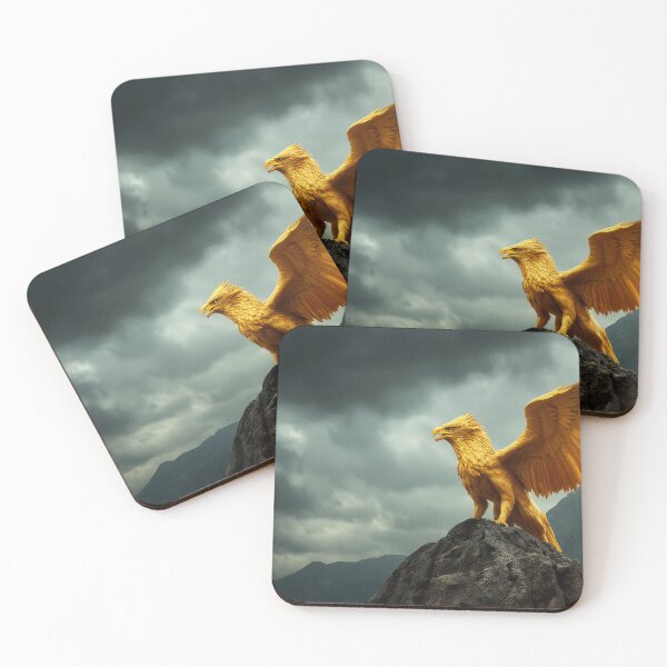 Item preview, Golden Griffin Perched on a Mountain Crag designed and sold by StudioForge.