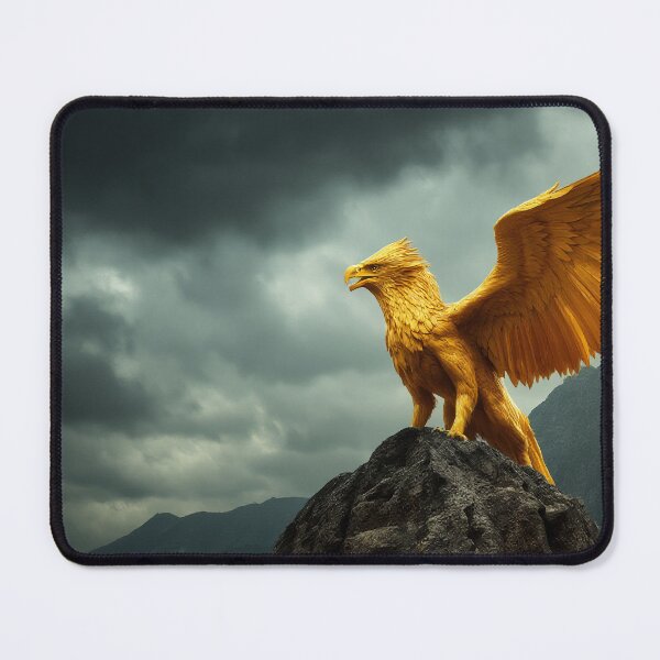 Item preview, Golden Griffin Perched on a Mountain Crag designed and sold by StudioForge.