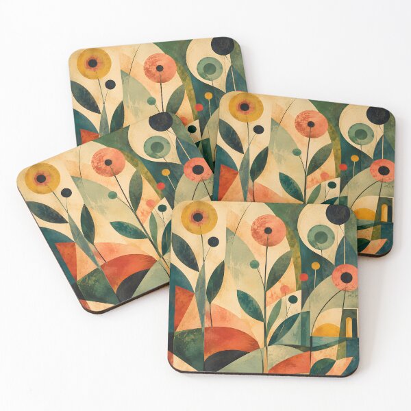 Item preview, Mid Century Modern Botanical Garden – Retro Geometric Floral Art designed and sold by GutyzDesignsES.
