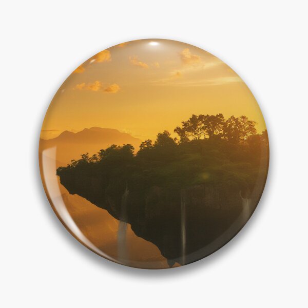 Item preview, Floating Island with Cascading Waterfalls at Sunset designed and sold by StudioForge.