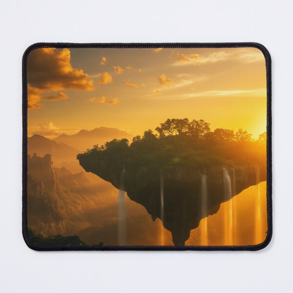Item preview, Floating Island with Cascading Waterfalls at Sunset designed and sold by StudioForge.