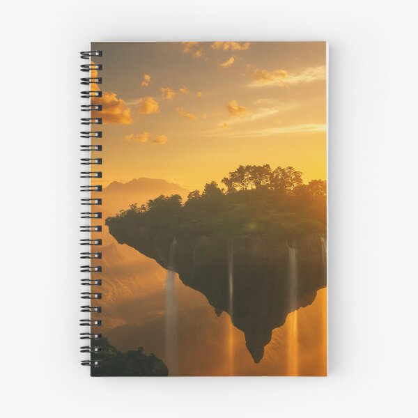 Item preview, Floating Island with Cascading Waterfalls at Sunset designed and sold by StudioForge.