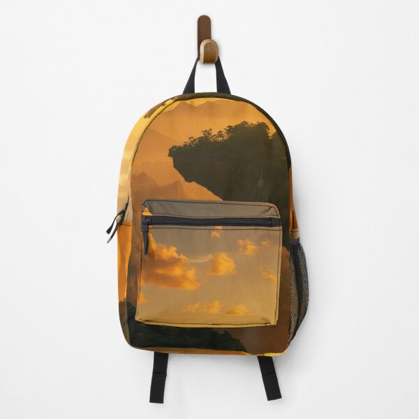 Item preview, Floating Island with Cascading Waterfalls at Sunset designed and sold by StudioForge.