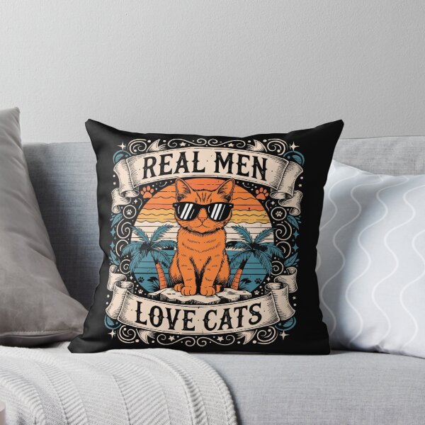Item preview, Real Men Love Cats Retro designed and sold by DariaOltes.