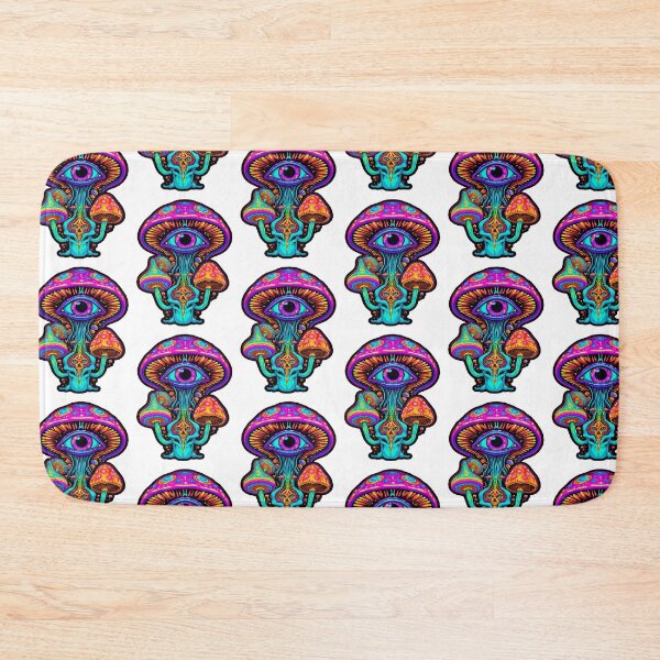 Item preview, Dazzling Psychedelic Mushroom Mandala: Triple-Eyed Wonders in a Galactic Whirl - Limited Edition designed and sold by PSYCRAFTINGSTORE.