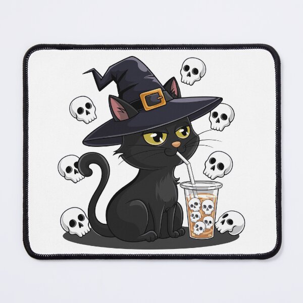 Item preview, Halloween Boba Cat – Funny Black Cat Witch Drinking Bubble Tea Retro designed and sold by sportfantees.