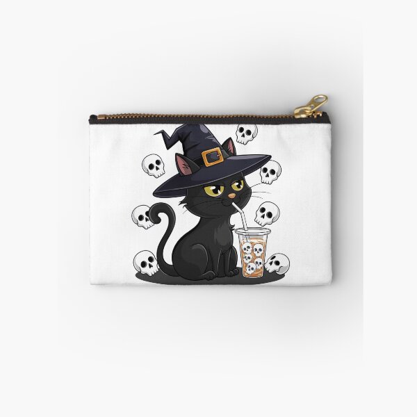 Item preview, Halloween Boba Cat – Funny Black Cat Witch Drinking Bubble Tea Retro designed and sold by sportfantees.