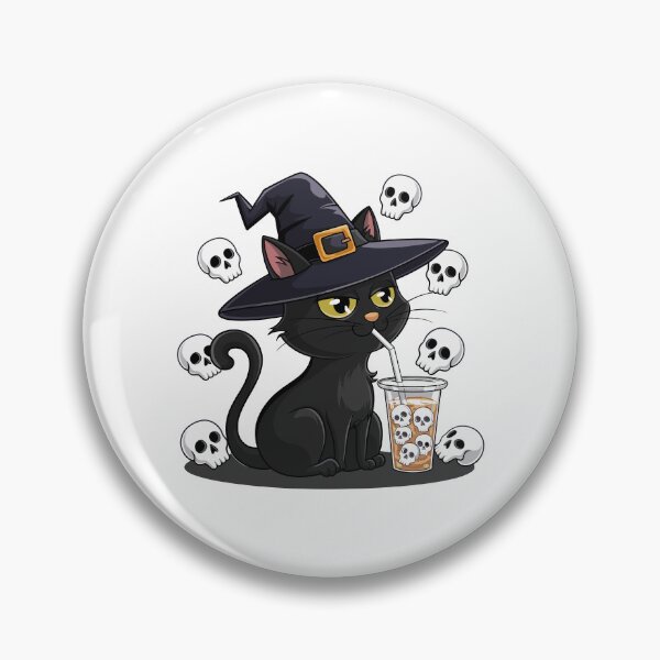 Item preview, Halloween Boba Cat – Funny Black Cat Witch Drinking Bubble Tea Retro designed and sold by sportfantees.