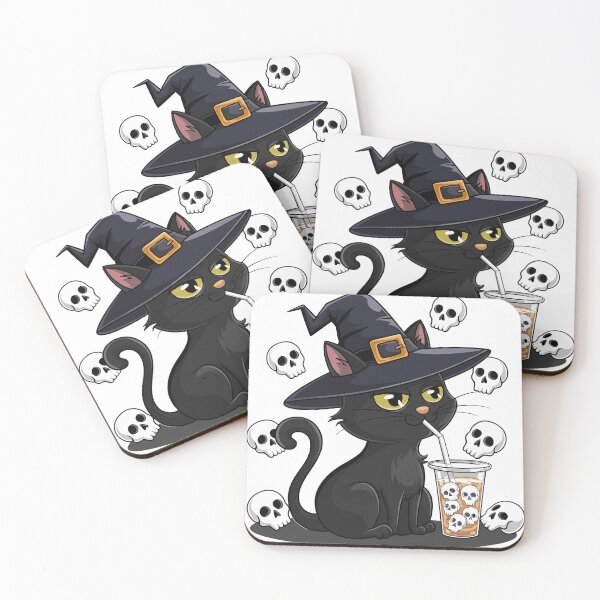 Item preview, Halloween Boba Cat – Funny Black Cat Witch Drinking Bubble Tea Retro designed and sold by sportfantees.