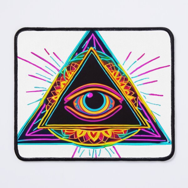 Item preview, Bold Neon Psychedelia: Illuminated Triangle Masterpiece in Vibrant Hues - Exclusive Limited Run designed and sold by PSYCRAFTINGSTORE.