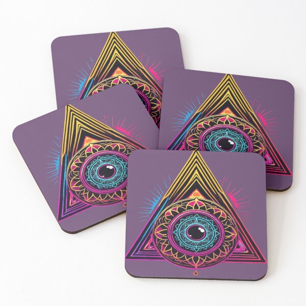 Item preview, Vibrant Mystical Triangle: Intricate Psychedelic Patterns and Eye Symbol - Exclusive Limited Edition designed and sold by PSYCRAFTINGSTORE.