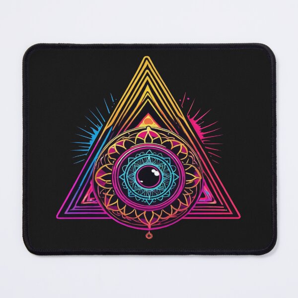 Item preview, Vibrant Mystical Triangle: Intricate Psychedelic Patterns and Eye Symbol - Exclusive Limited Edition designed and sold by PSYCRAFTINGSTORE.