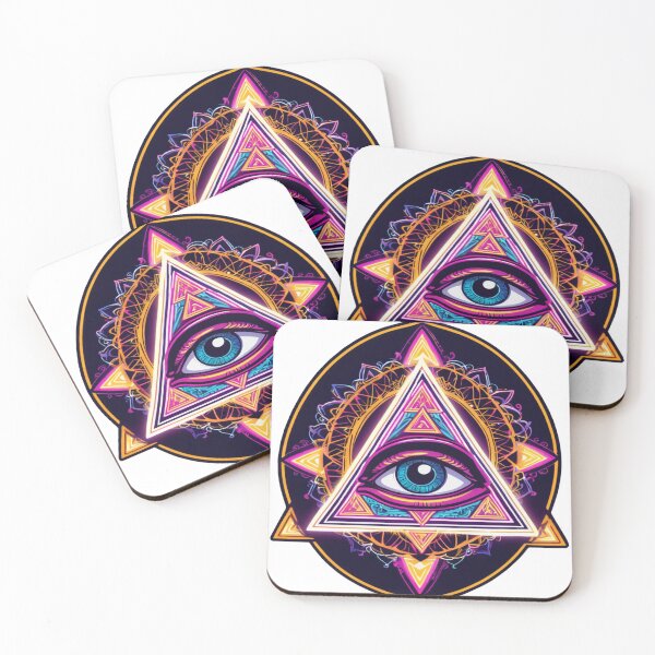Item preview, Triumphant Psychedelic Eye: Vibrant Mystical Swirls within a Pyramid - Exclusive Limited Edition designed and sold by PSYCRAFTINGSTORE.