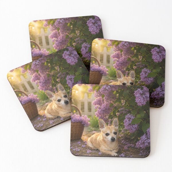 Item preview, Chihuahua among the lilacs at sunset designed and sold by Animal Passion Designs.