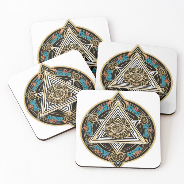 Item preview, Mystic Triangle Enigma: Psychedelic Masterpiece with Gold Accents and Symmetrical Patterns - Limited Edition designed and sold by PSYCRAFTINGSTORE.