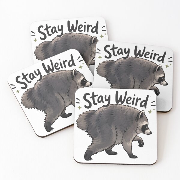 Item preview, Jimothy Raccoon Stay Weird Cartoon designed and sold by aistrokeofart.