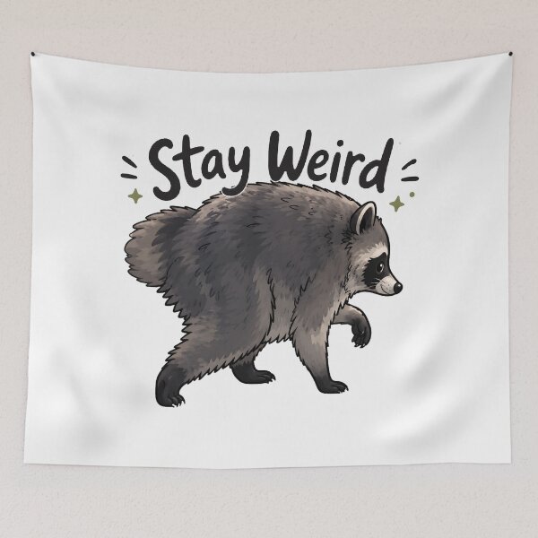 Item preview, Jimothy Raccoon Stay Weird Cartoon designed and sold by aistrokeofart.