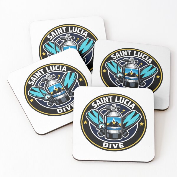 Item preview, St. Lucia Dive Vintage Retro Scuba Diving Emblem designed and sold by scicilysimonee.