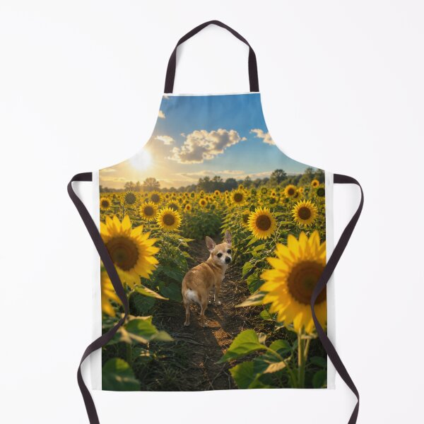 Aperçu de l'œuvre Chihuahua dans un champ de tournesols ensoleillé créée et vendue par Animal Passion Designs.