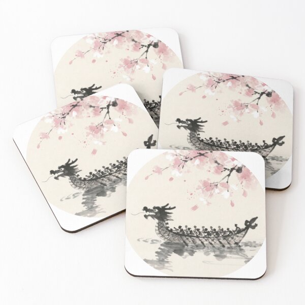 Item preview, Cherry Blossom Sumi e designed and sold by PADDLES UP!.