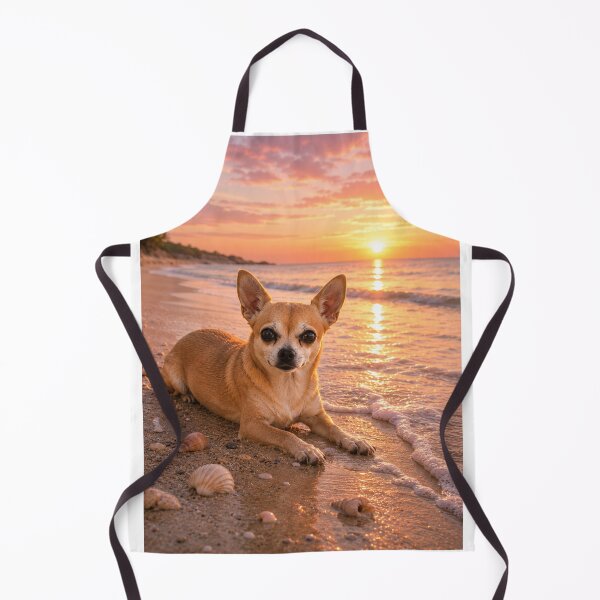 Item preview, Small chihuahua at sunrise on the beach designed and sold by Animal Passion Designs.