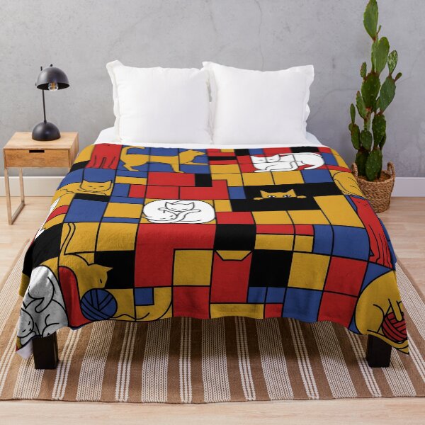 Item preview, Mondrian Style Cats Geometric Pattern designed and sold by Timegraf.