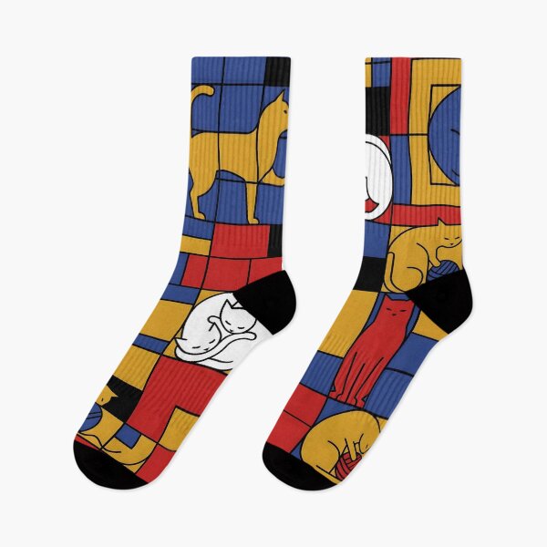 Item preview, Mondrian Style Cats Geometric Pattern  designed and sold by Timegraf.