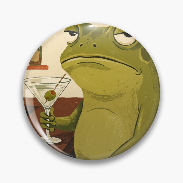 Item preview, Funny Frog Wall Art, Martini Frog Print designed and sold by Marmalade Oddities.